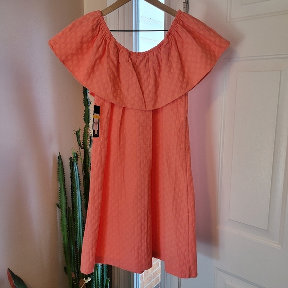 NWT Crown & Ivy Blush Pink Off The Shoulder Knee Length Dress, Size M - Picture 7 of 10